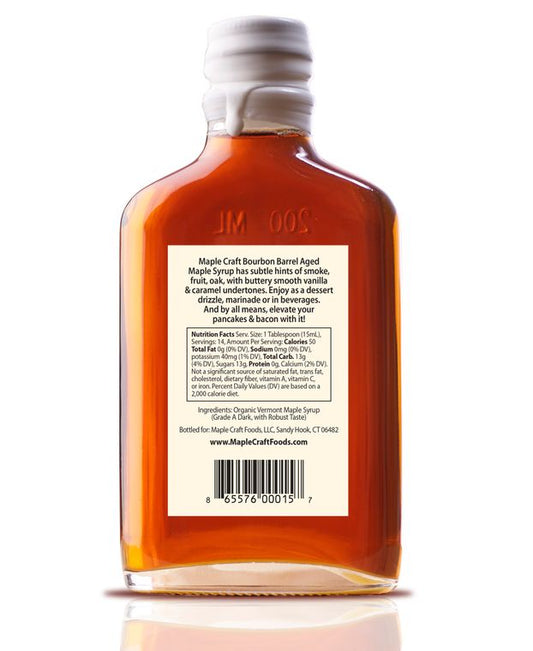 Bourbon Barrel Aged Maple Craft Syrup (Family Sized/200mL)