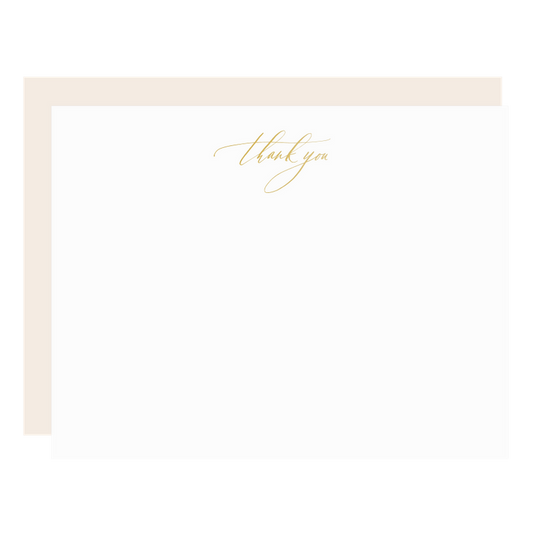 Gold Thank You Flat Boxed Notes (Set of 6)