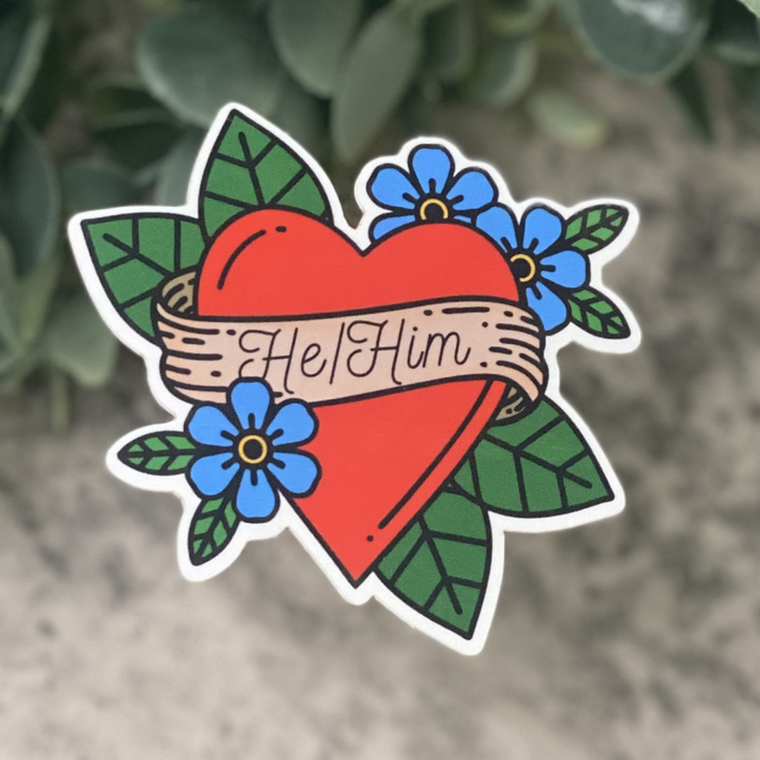 Pronouns: He/Him Vinyl Sticker