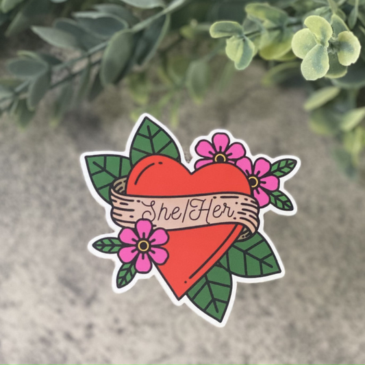 Pronouns: She/Her Vinyl Sticker