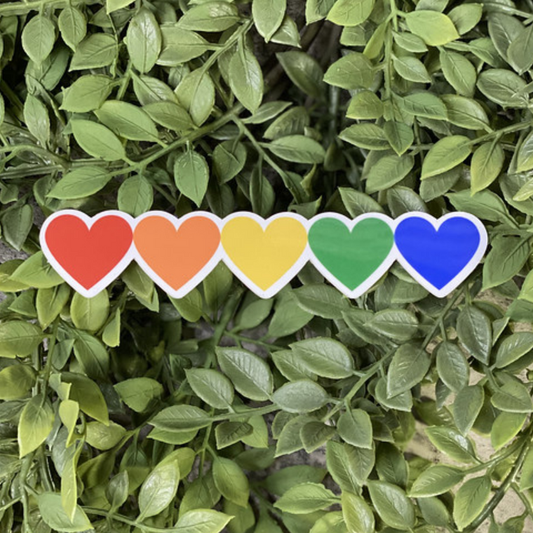 Rainbow Hearts Vinyl Sticker