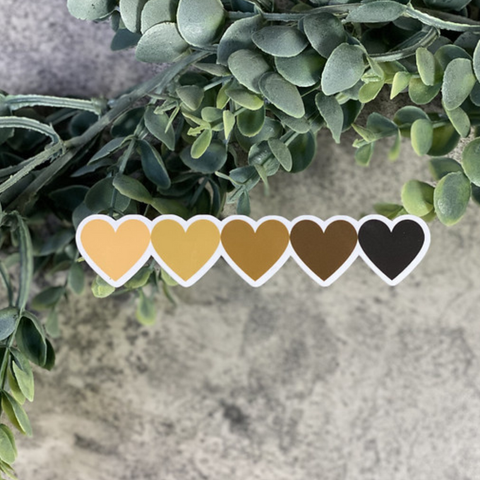 Skin Tone Hearts Vinyl Sticker