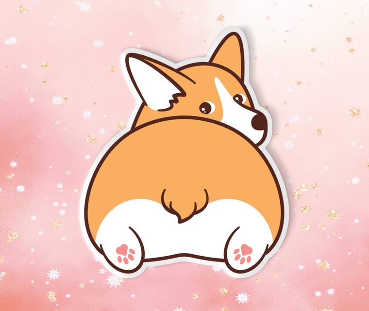 Corgi Cute Dog Fun Sticker - Vinyl Sticker