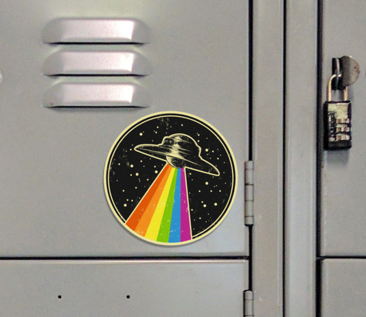 Queer UFO Magnet - Gay Pride Fridge Magnet