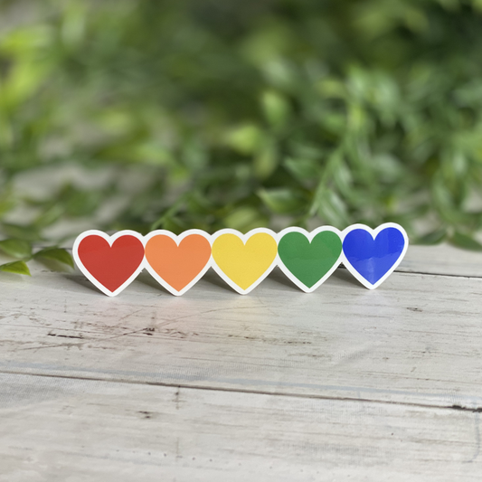 Rainbow Hearts Vinyl Sticker