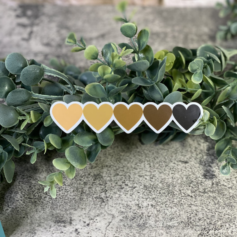 Skin Tone Hearts Vinyl Sticker