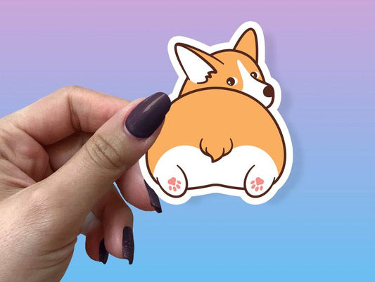 Corgi Cute Dog Fun Sticker - Vinyl Sticker