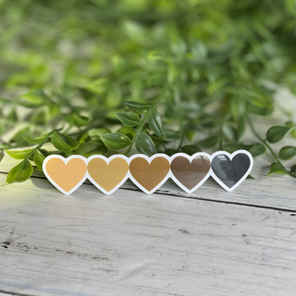 Skin Tone Hearts Vinyl Sticker
