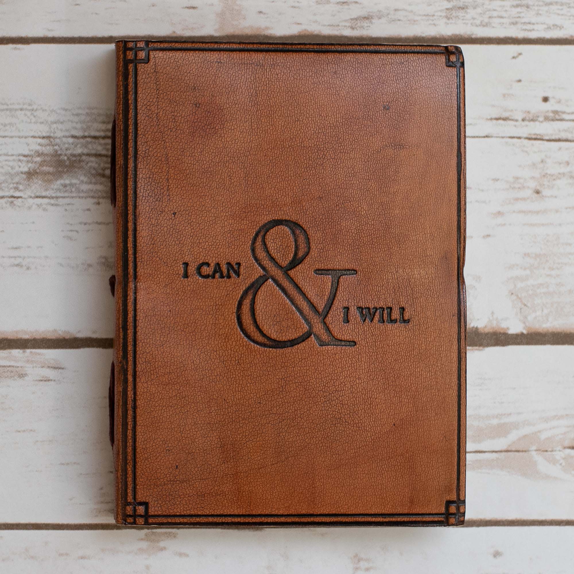 I Can And I Will Quote Leather Journal - 7x5 by Soothi