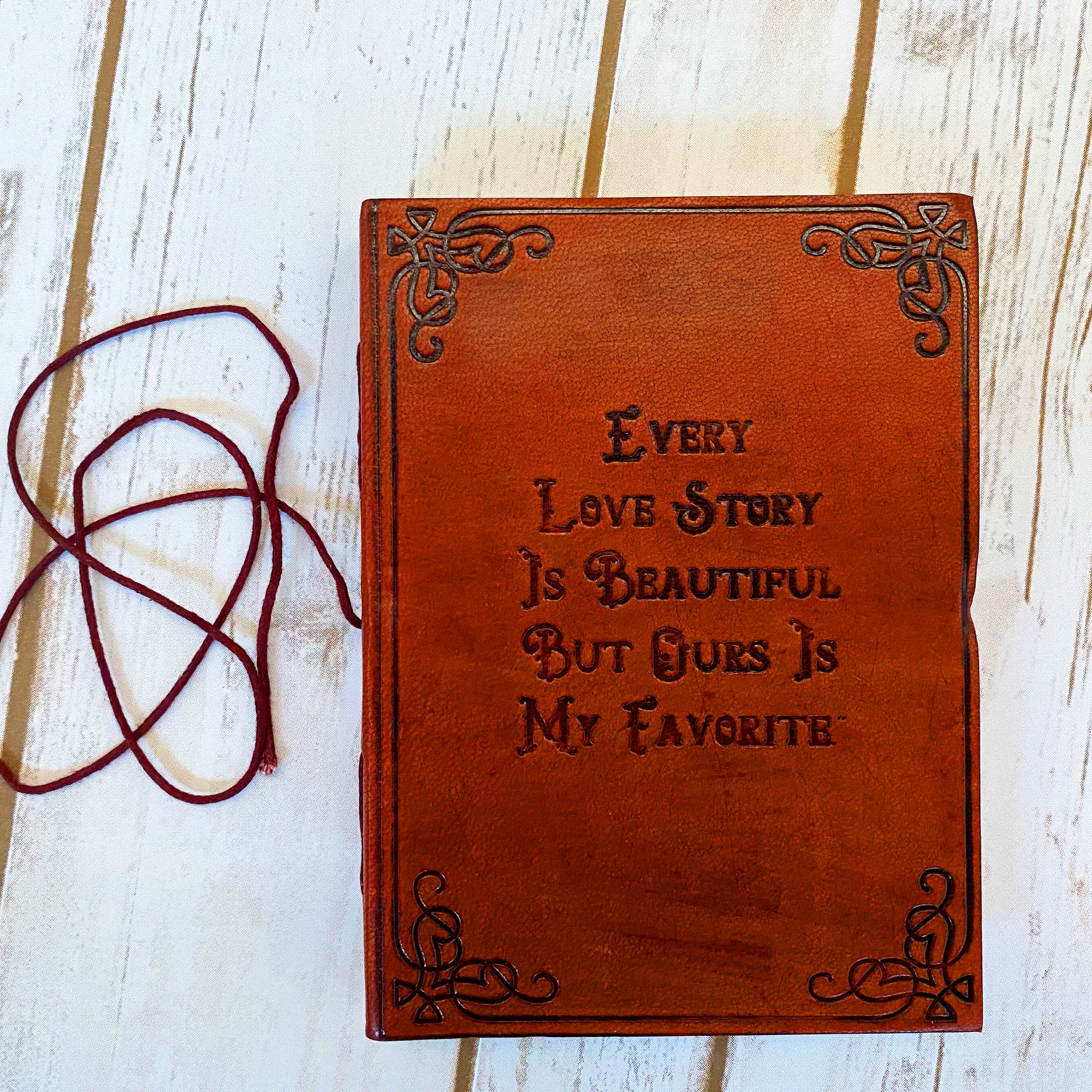 Every Love Story Is Beautiful Quote Leather Journal - 7x5 by Soothi