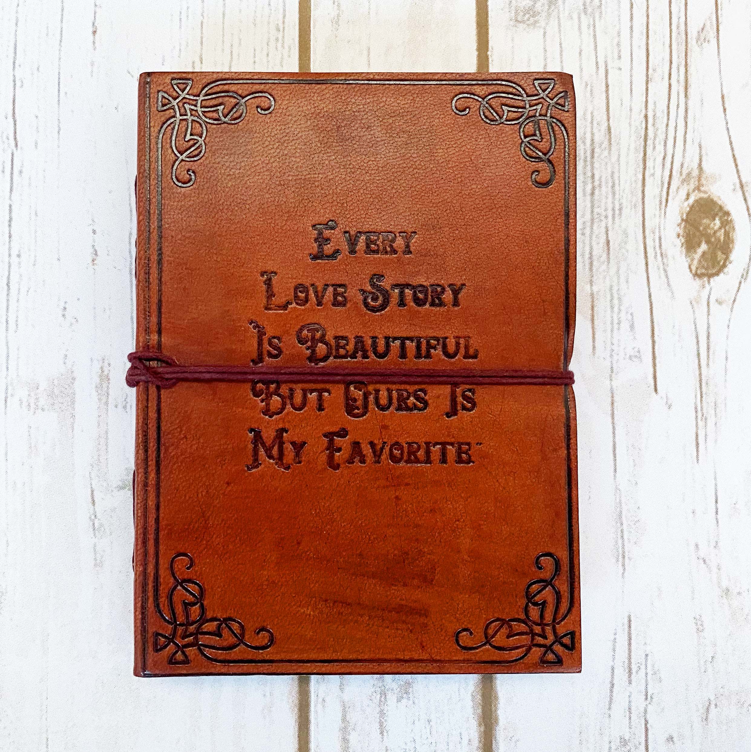 Every Love Story Is Beautiful Quote Leather Journal - 7x5 by Soothi