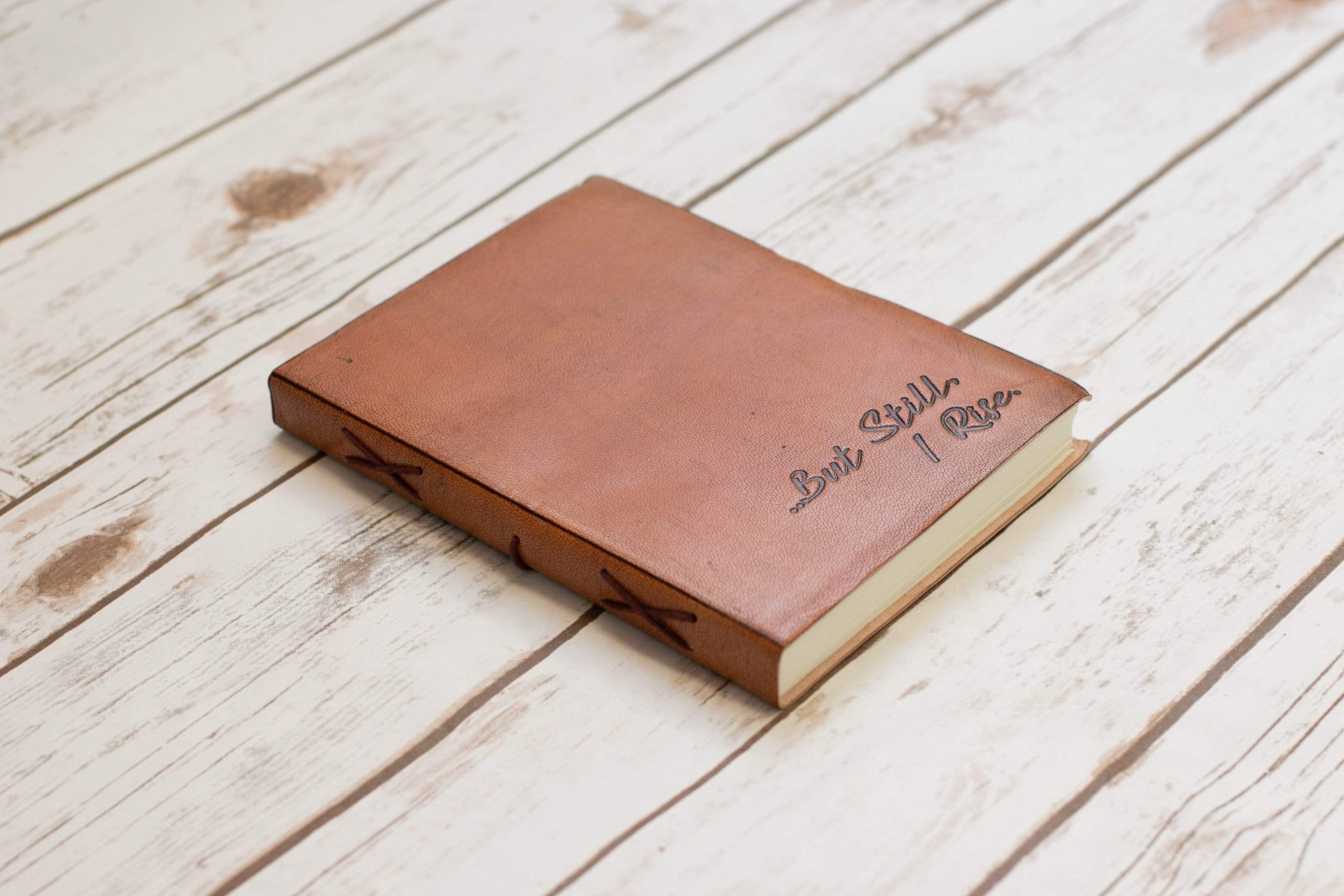 But Still I Rise Quote Leather Journal - 8x6 Size by Soothi