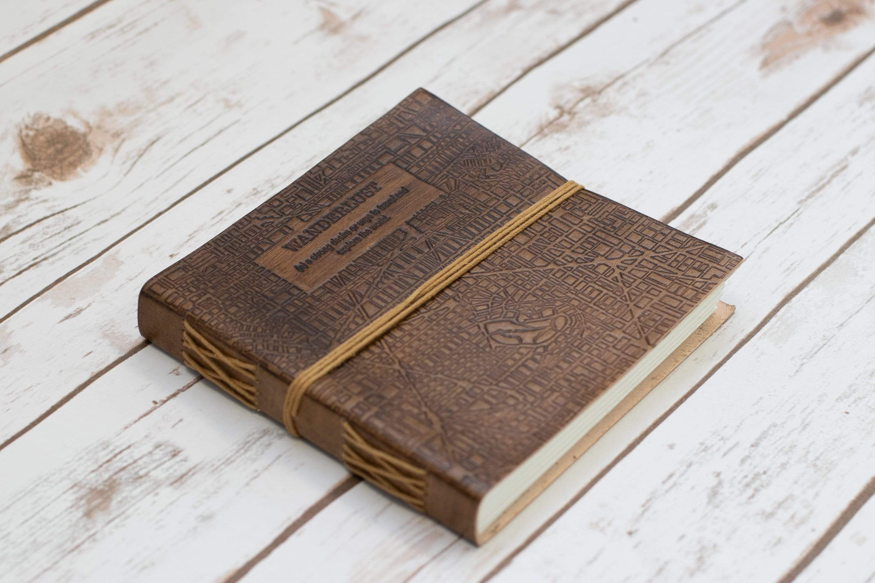 Wanderlust 7x7 Artist Handmade Leather Journal by Soothi