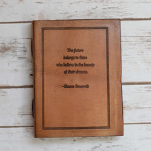 The Future Belongs Eleanor Roosevelt Quote Leather Journal - 8x6 Size by Soothi